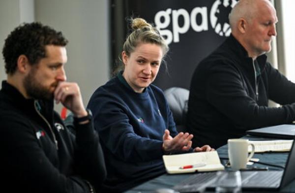 GPA Equality, Diversity and inclusion manager Gemma Begley with GPA chief executive officer Tom Parsons, left, and GPA head of finance and operations Ciarán Barr during a GPA post AGM media briefing at the Radisson Blu Hotel in Dublin Airport, Dublin. Photo by David Fitzgerald/Sportsfile GPA Equality, Diversity and inclusion manager Gemma Begley with GPA chief executive officer Tom Parsons, left, and GPA head of finance and operations Ciarán Barr during a GPA post AGM media briefing at the Radisson Blu Hotel in Dublin Airport, Dublin. Photo by David Fitzgerald/Sportsfile